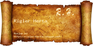 Rigler Herta névjegykártya